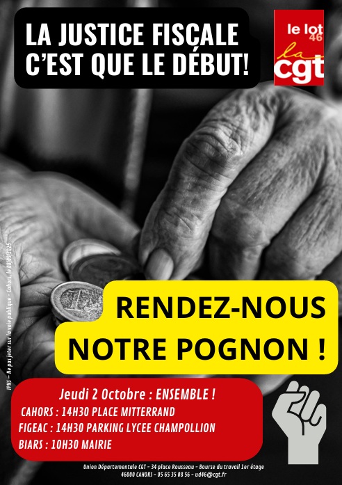 POUR GAGNER Le 2 Octobre On Acc l re Union D partementale CGT Du LOT